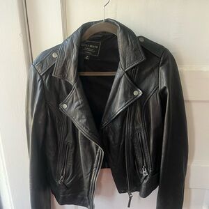 Lucky Brand Dark Leather Moto Jacket